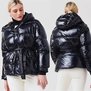 Perfect Moment Oversized Parka ll  Puffer Jacket Black Foil Metallic Size XS